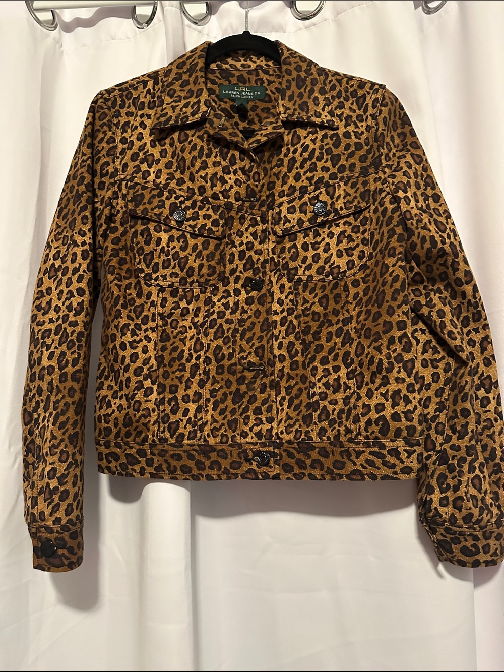 Ralph Lauren Leopard-Print Jean Jacket in Brown and Black